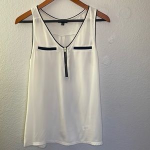 White with black detail Express Sleeveless blouse